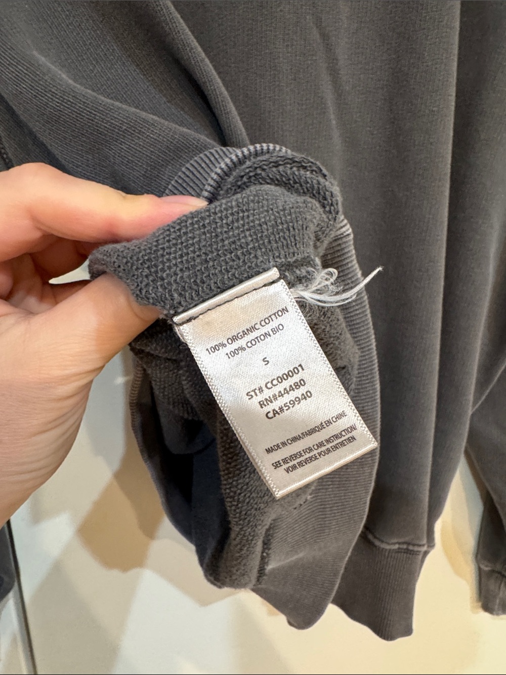 Elwood 100% Cotton Classic Core Crewneck in Faded Gray, size S - Picture 6 of 6